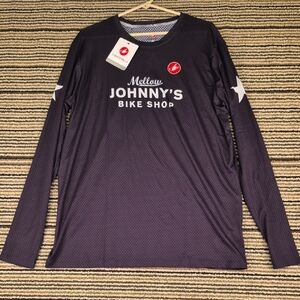 CASTELLI x Mellow Johnnys Bike Shop Bicycle Black Tech Shirt Jersey Mens XXL NEW